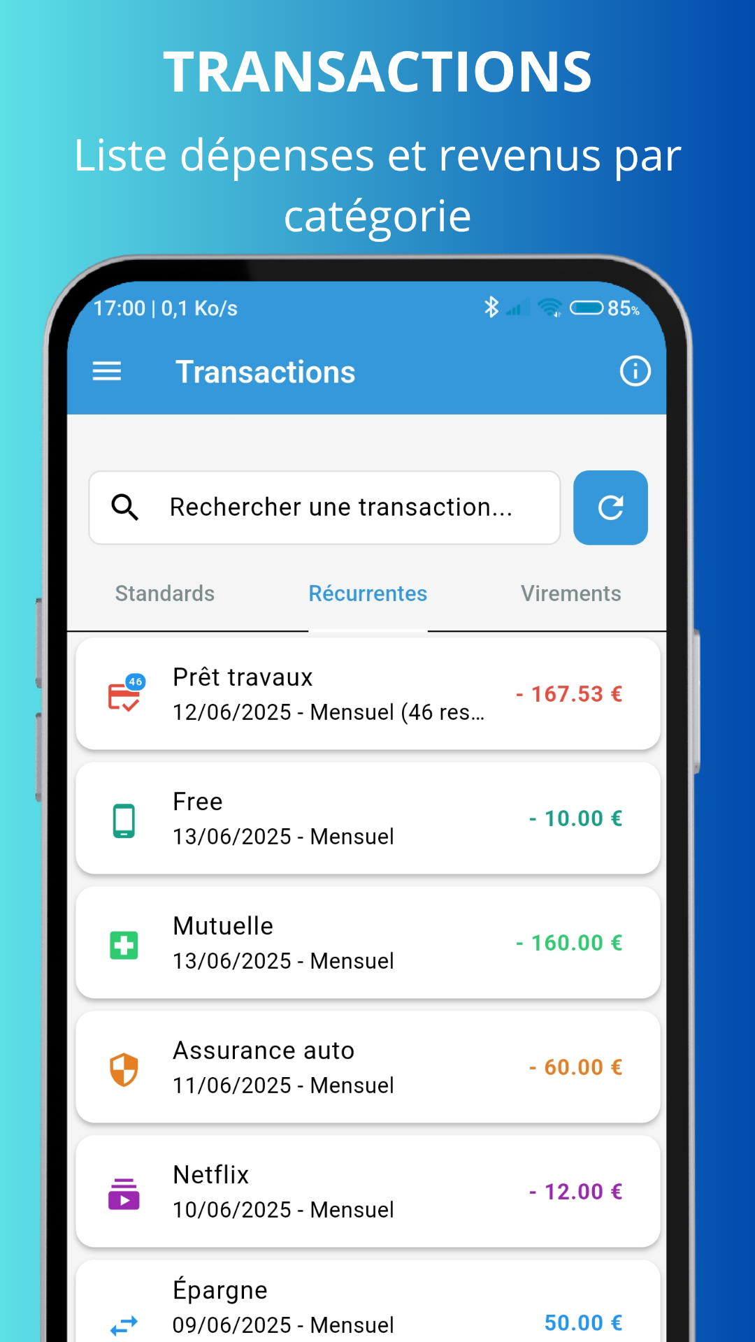 Transactions - Gestion budget