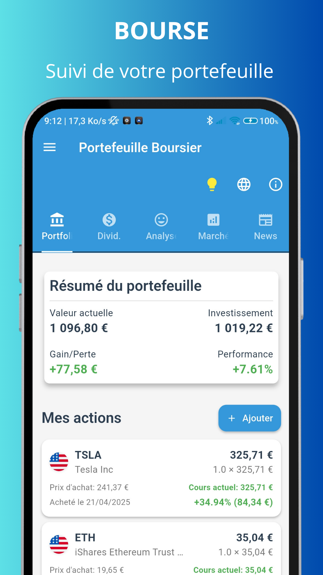 Portefeuille boursier